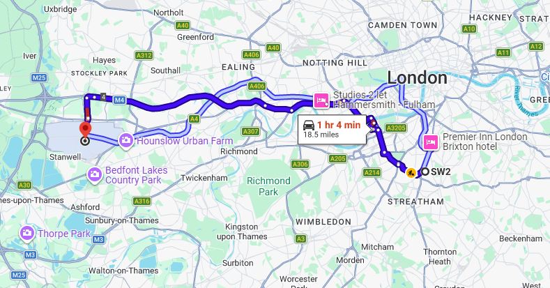 SW2 to Heathrow Airport